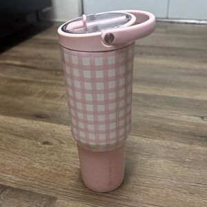 Pink Gingham Tumbler with Handle Hydrojug